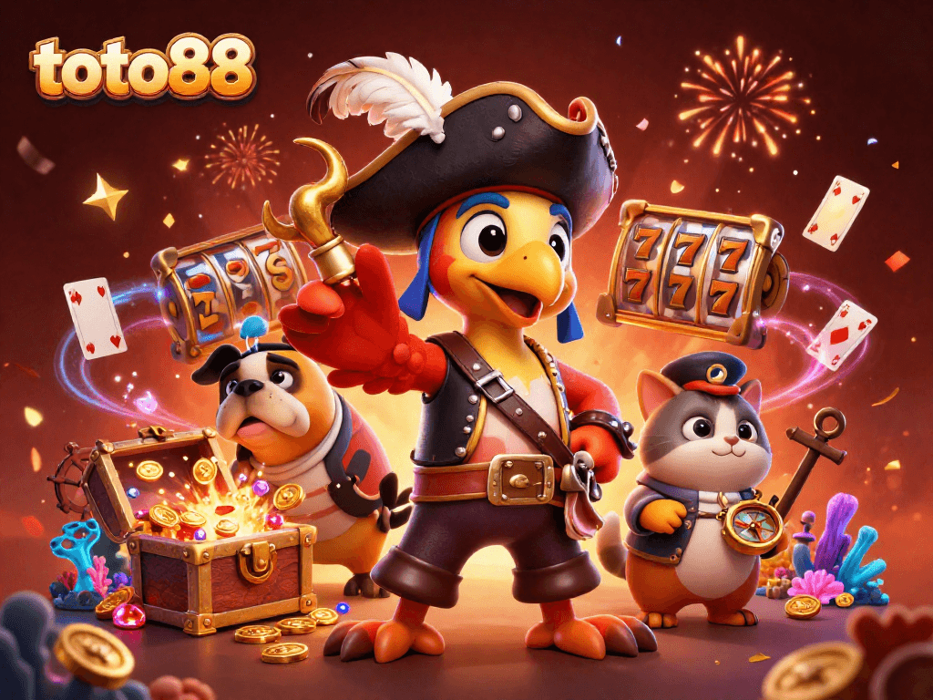 Engage with toto88 by discovering thrilling slot reels amidst vibrant 3D pirate adventure!
