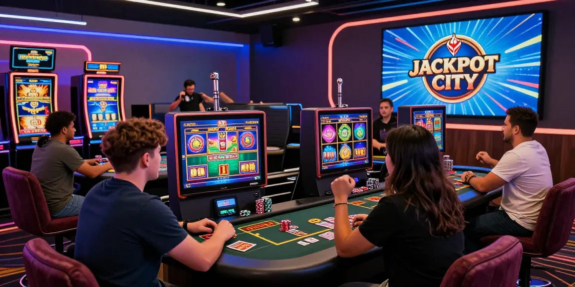 Exciting gaming experience at Jackpot City Paraguay casino with players celebrating wins.