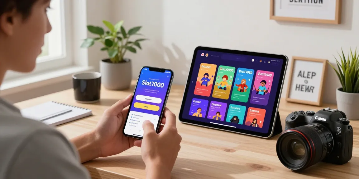 Slot7000 app interface showcased on smartphone, highlighting seamless login and gaming features.