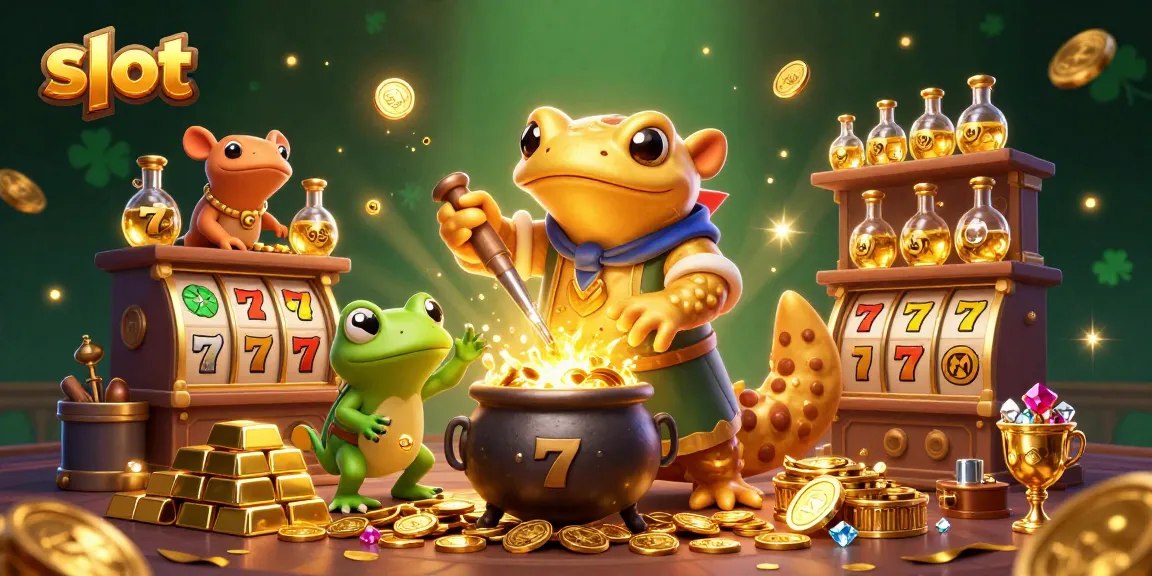 Permainan slot menunjukkan simbol beruntung yang bercahaya di tengah ilustrasi 3D yang menakjubkan.