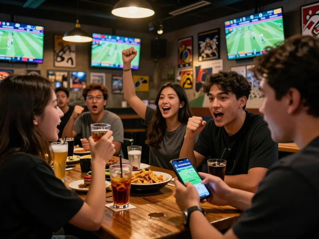 Tỷ lệ kèo nhà cái hôm nay showcased on a friend's smartphone during an exciting sports betting night