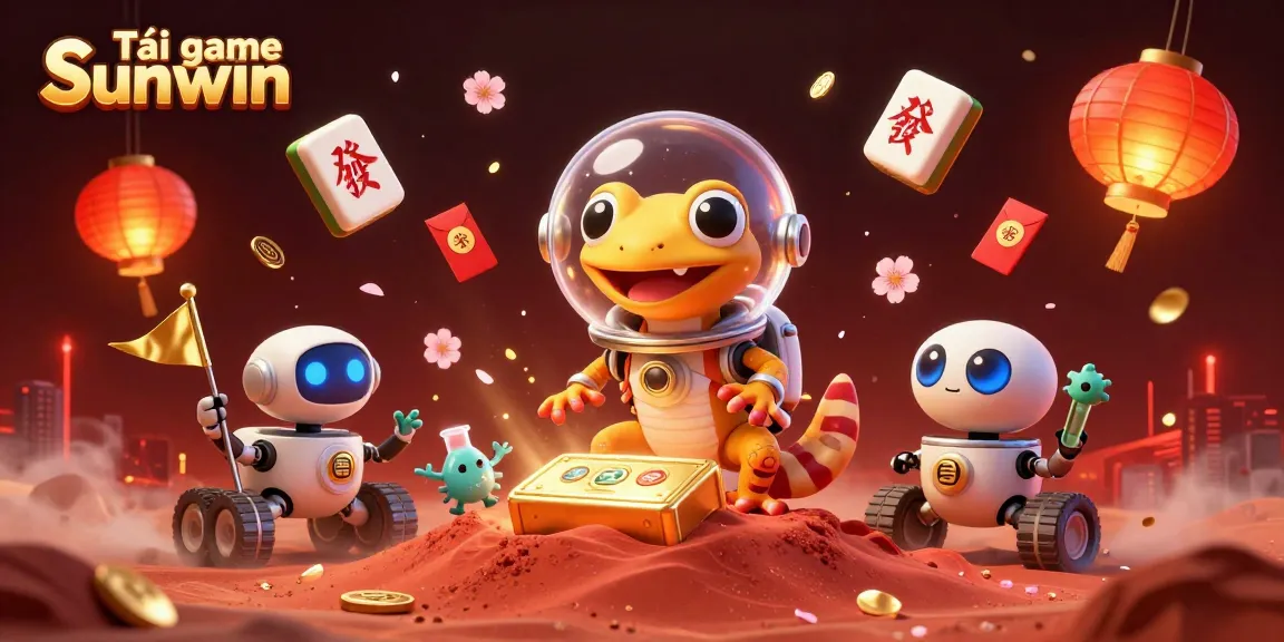 Experience the thrill with Tải game Sunwin surrounded by vibrant casino elements and characters.