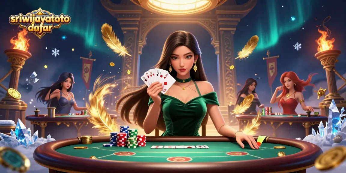Experience the thrill of winning at sriwijayatoto daftar with strategic poker gameplay by a stunning dealer.