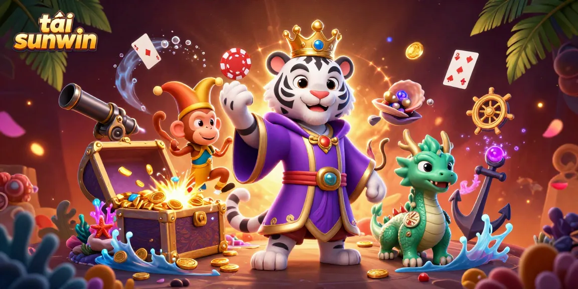 Engage with the exciting world of tải sunwin, featuring vibrant characters in a lively casino scene.
