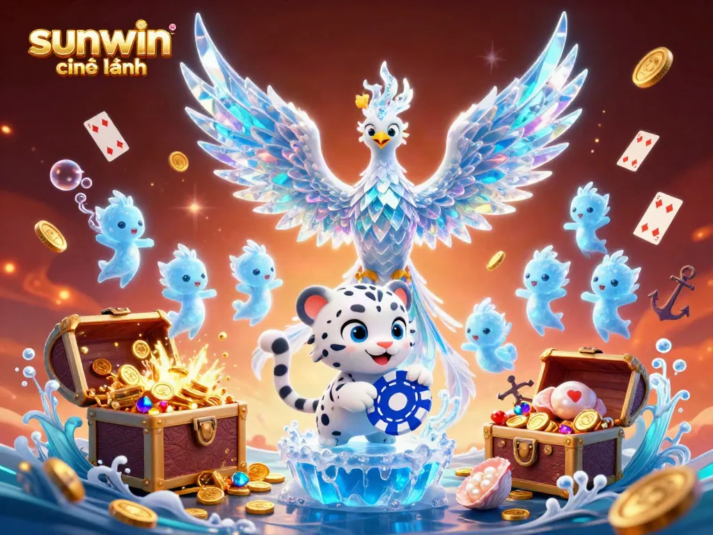 Experience gaming excitement with sunwin chính hãng in a vibrant 3D illustration featuring engaging characters and casino elements.