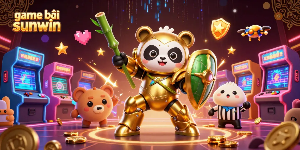 Experience thrilling adventures with game bài sunwin in this dynamic casino-themed illustration featuring a mech-suit panda.