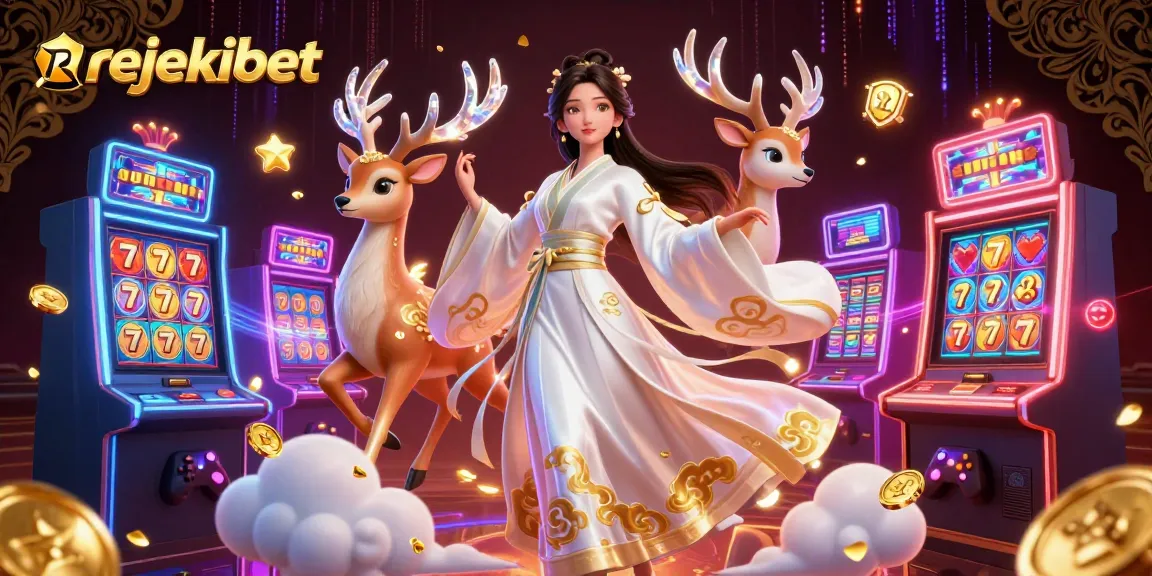 Spin the reels in excitement with rejekibet, showcasing a vibrant casino scene filled with lively game elements.