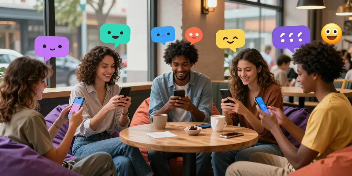 Engaging interactive chat scene showcasing crushon ia characters in vibrant urban café