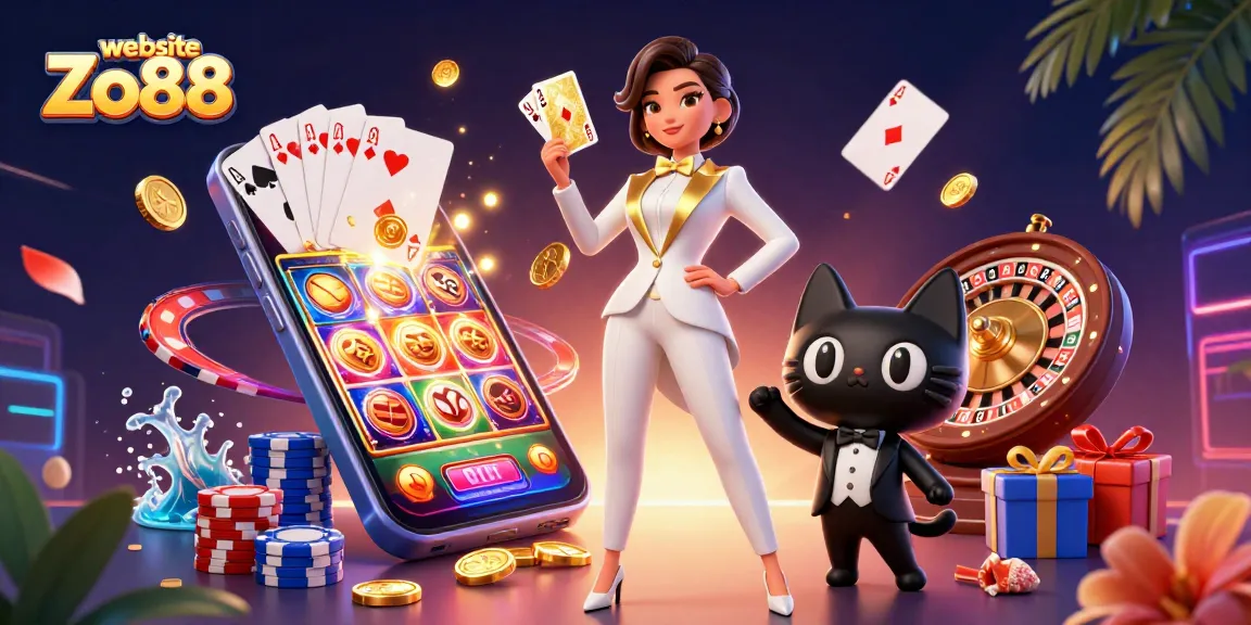 Experience thrilling gameplay at the website Zo88, featuring stunning card shuffling and dynamic slot action.
