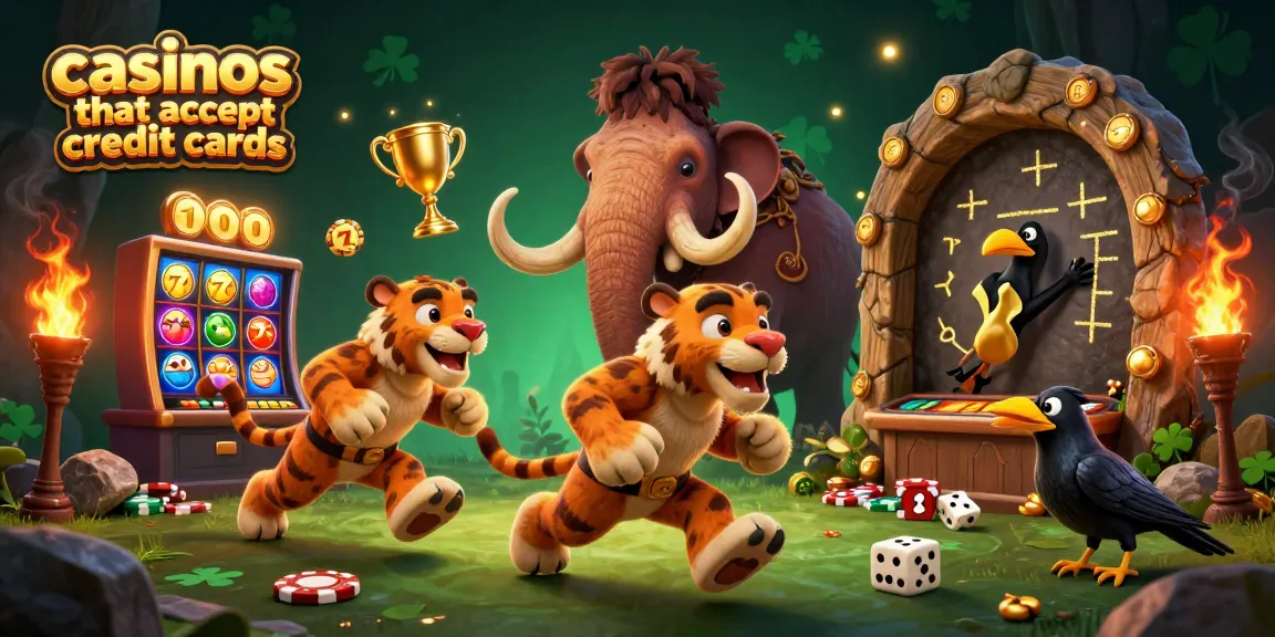 Experience the thrill of casinos that accept credit cards with slots and jackpots in a vibrant illustration.
