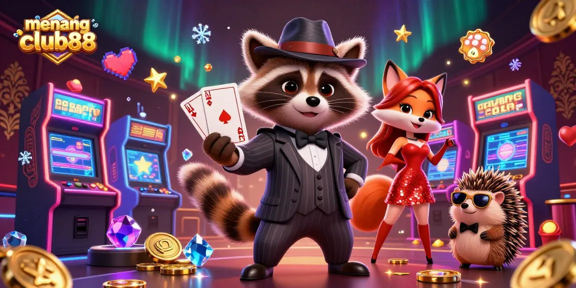 Experience high-stakes thrills at menangclub88 with dynamic casino characters and vibrant game elements.