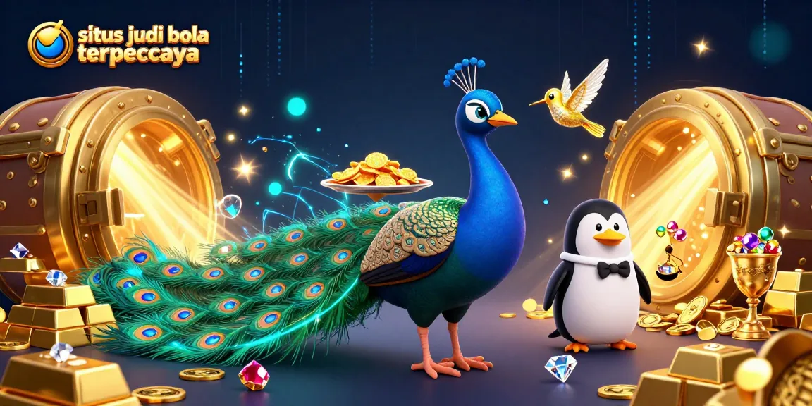 Situs judi bola terpercaya showcases elite betting platforms in an engaging, vibrant 3D illustration.