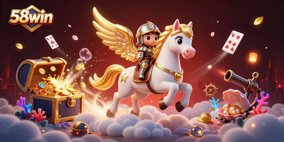 Experience thrilling gameplay with 58win's underwater treasure and celestial gaming characters.