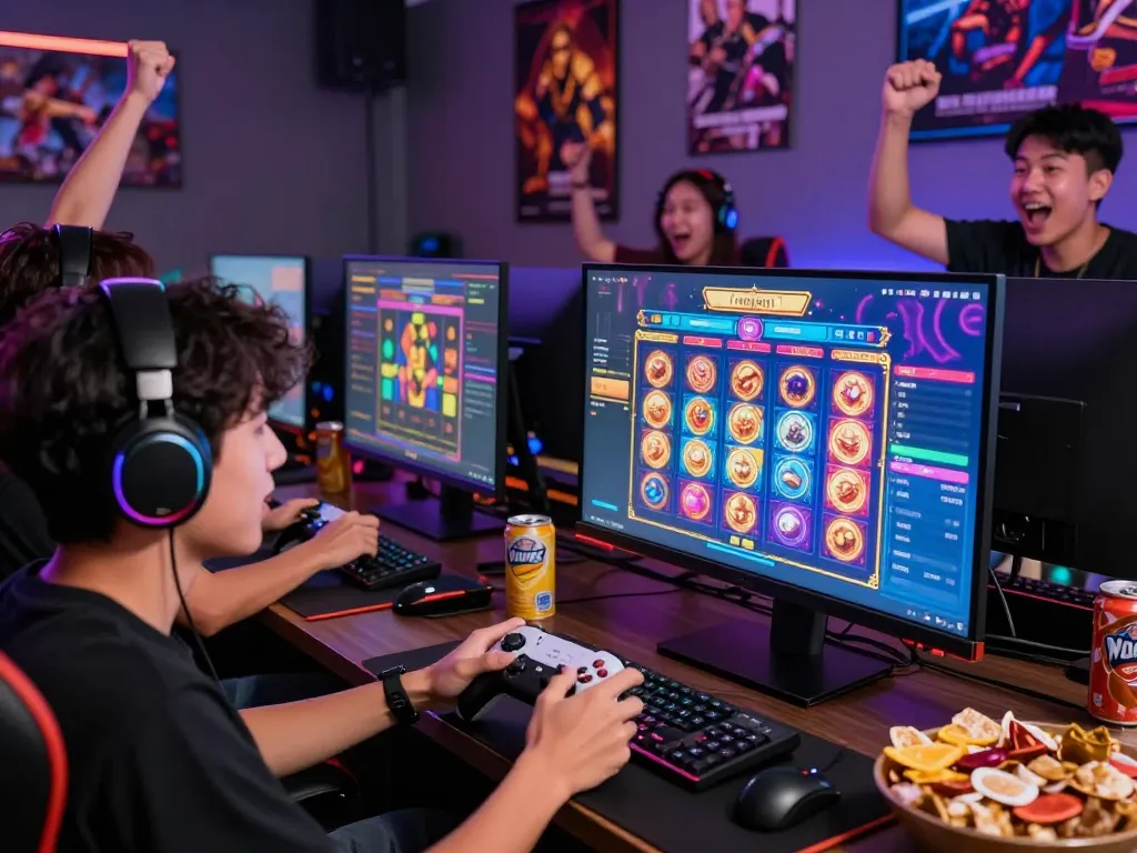Situs slot gacor dengan suasana permainan yang semarak dan pemain yang antusias.