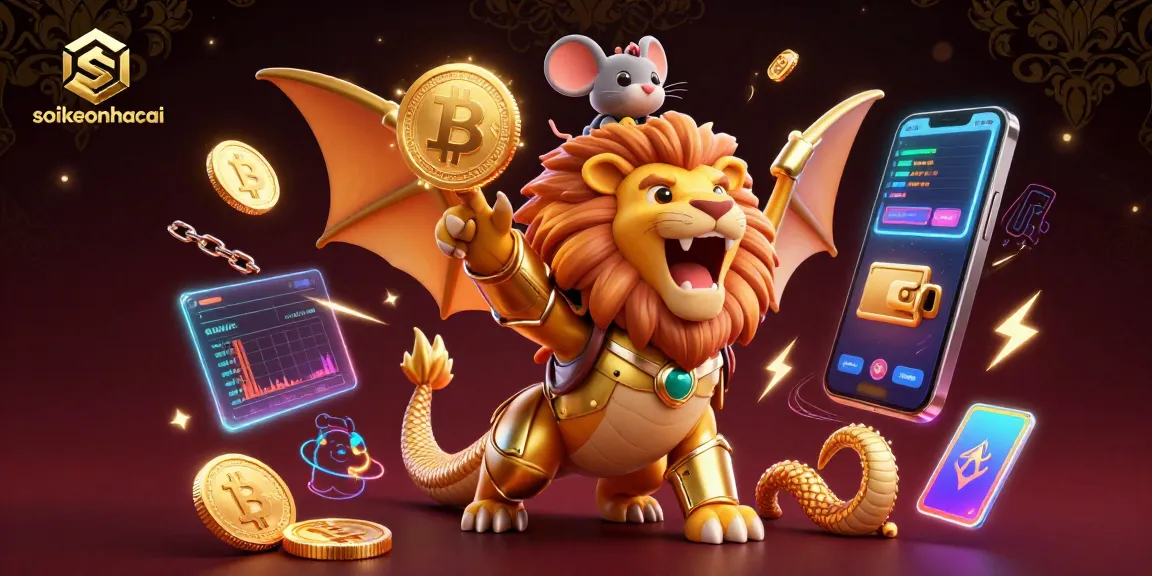 Engage in the thrilling world of soikeonhacai with lively 3D characters and dynamic cryptocurrency elements.