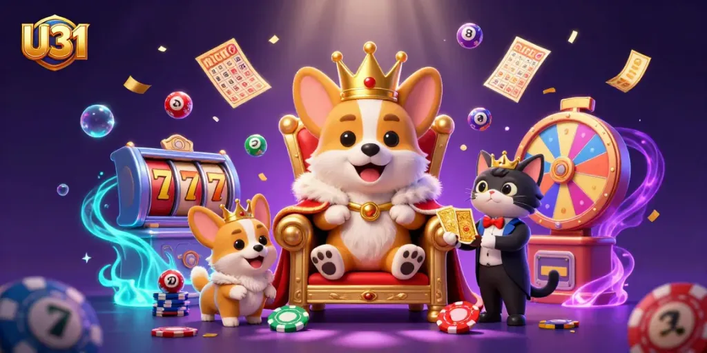 Experience the excitement of U31 with playful characters and vibrant casino elements in action.