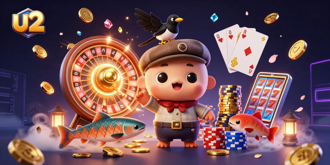 Engage with U2's fun slot games featuring cascading coins, vibrant characters, and dynamic casino elements.