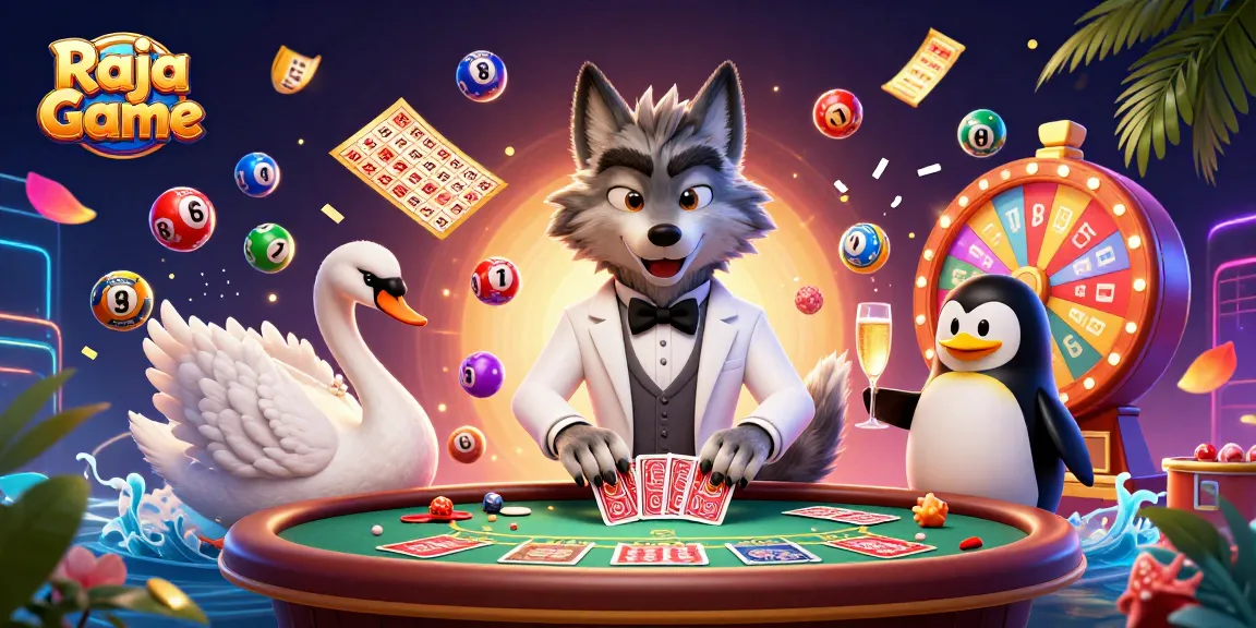 Raja Game offers exciting gameplay with colorful lottery balls and engaging casino characters.
