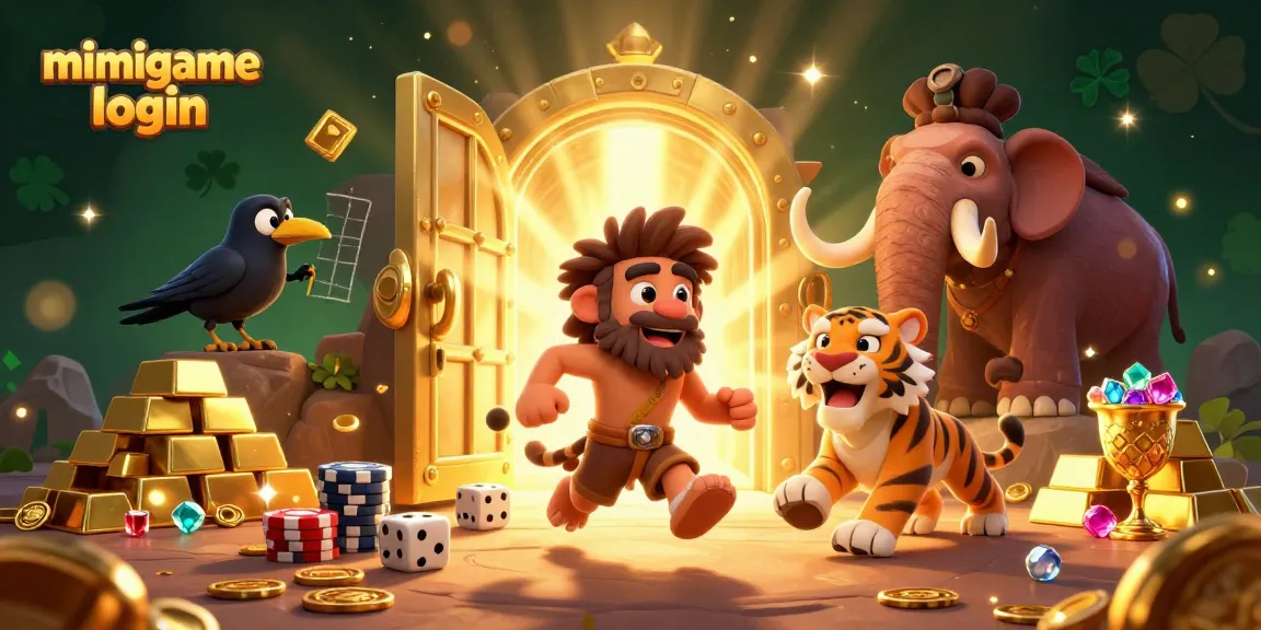 Experience seamless gaming with mimigame login, featuring enchanting casino elements and cartoon characters.