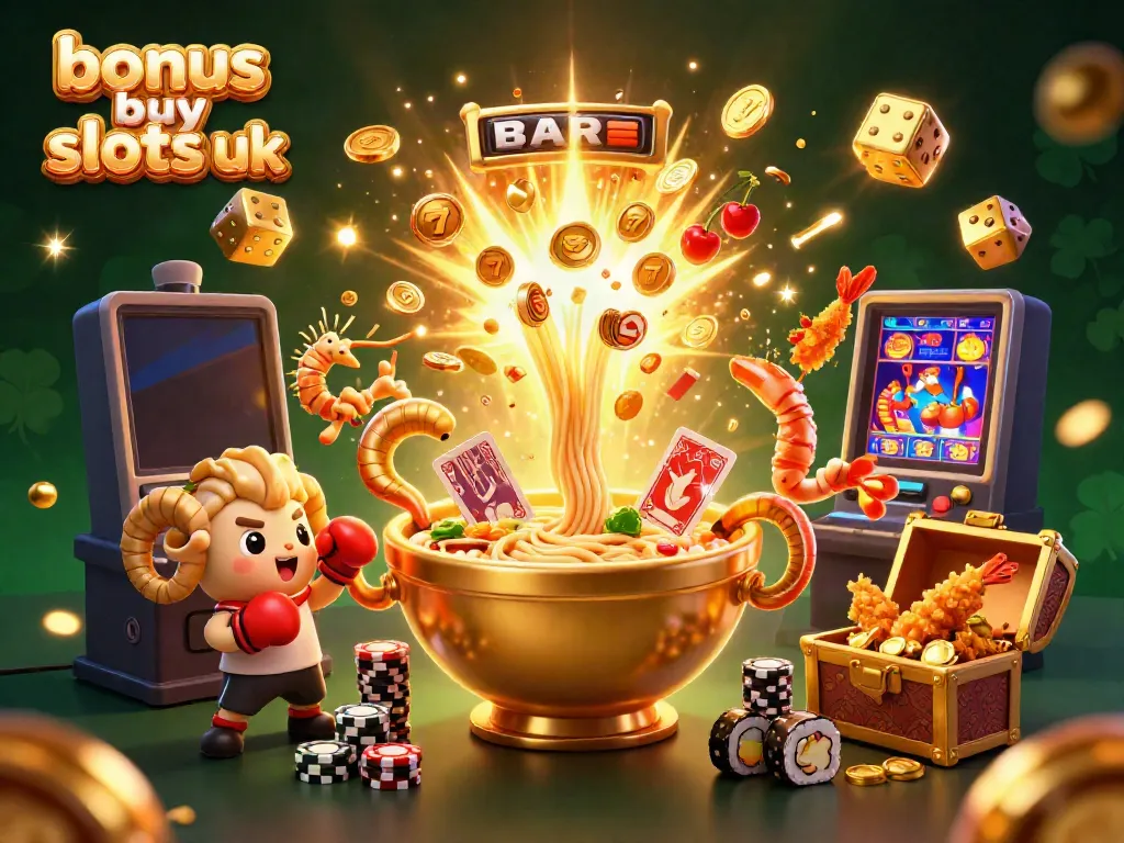 Experience the thrill of bonus buy slots uk with vibrant casino characters and a jackpot explosion.