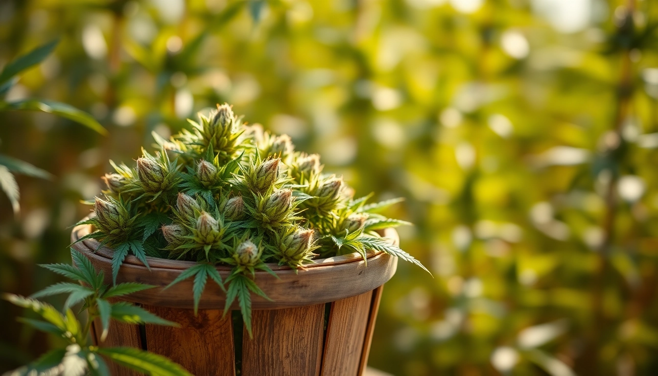 Showcase charlotte’s web flower for sale with fresh hemp buds in a rustic arrangement.