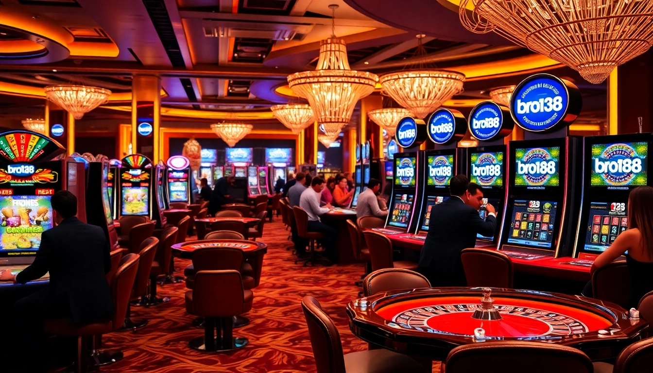 Engage with the bro138 slot experience, featuring vibrant casino action and enthusiastic players.