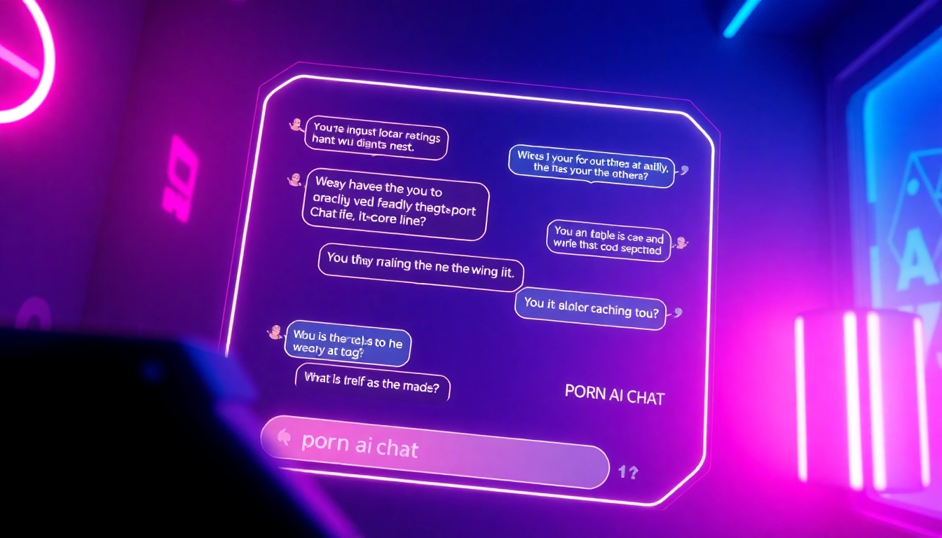 Interactive interface illustrating a porn ai chat between users and an AI chatbot, featuring a modern design and seductive dialogue.