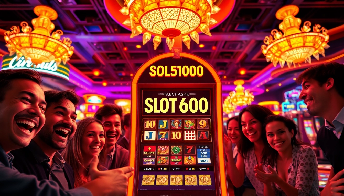 Bermain SLOT6000 dengan antusiasme di kasino yang cerah dan ramai.