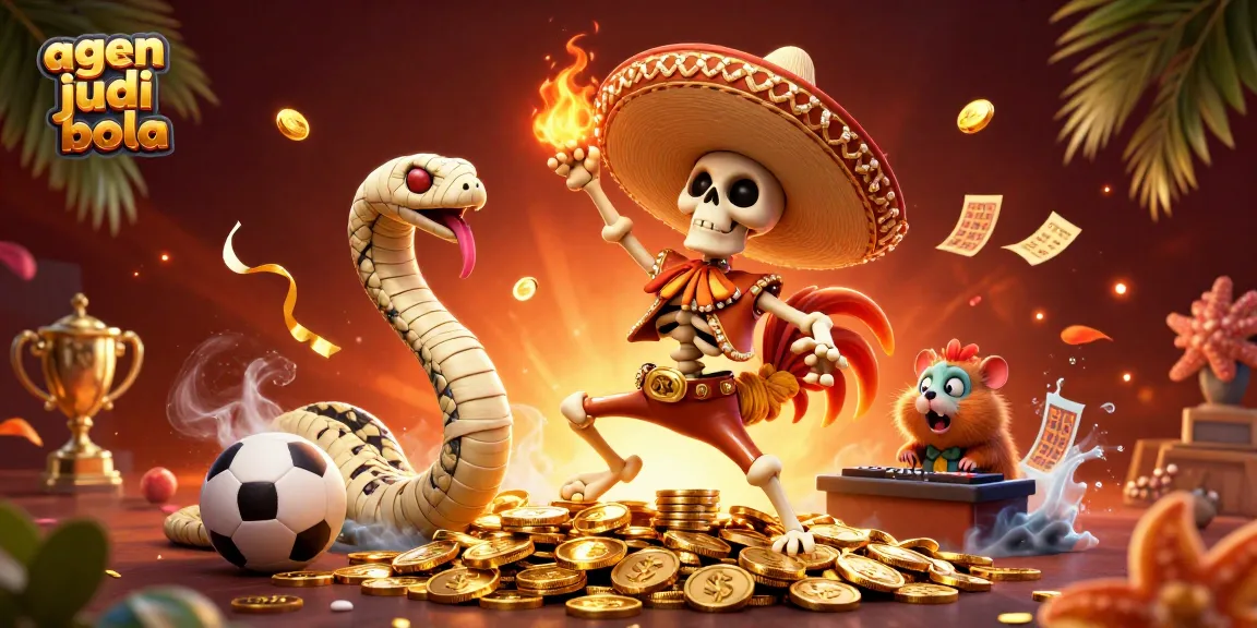 Experience the thrill of sports betting with agen judi bola in this vibrant 3D illustration.